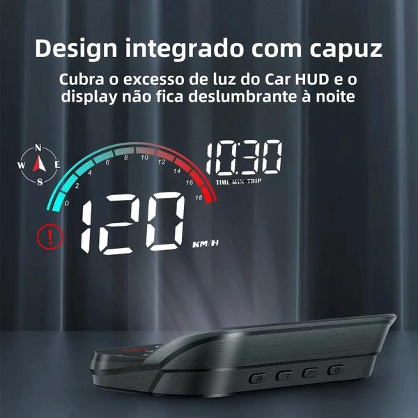 Imagem de HUD Universal M22 para Carro - Head Up Display com GPS e Velocímetro