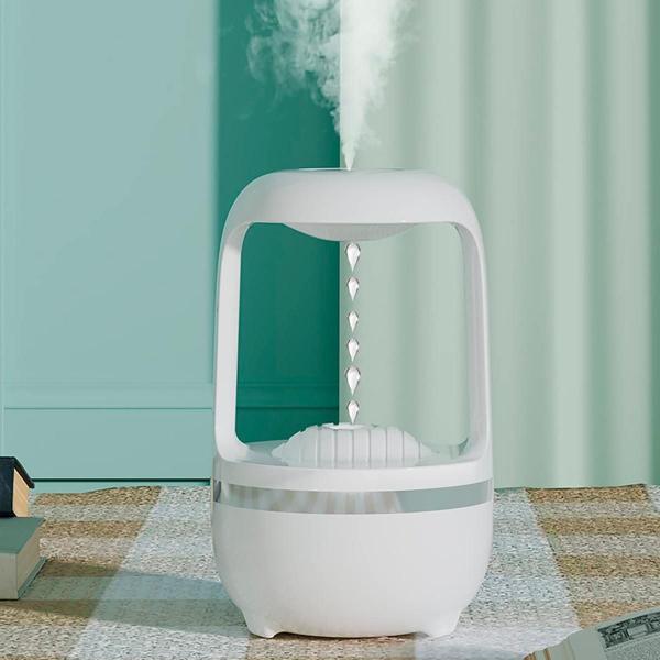 Imagem de Humidificador De Ar Anti Gravidade Gotas  E Abajur Com Leds