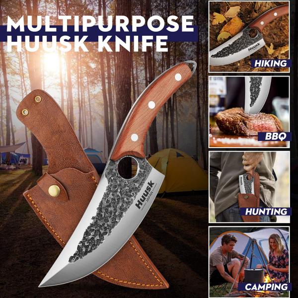 Imagem de Huusk Knife Japan Kitchen, Facas Viking Atualizadas com Faca de Açougueiro Forjada com a Mão de Bainha para Carne De Cozinha Japonesa Faca de Cozinha Faca Cleaver Huusk Chef Facas para Cozinha e Camping ao Ar Livre, churrasco