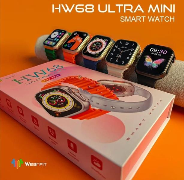 Imagem de Hw68 Ultra Mini Smartwatch Relógio Inteligente Laranja Duas Pulseiras Serie 8 41mm GPS Original Envio Imediato