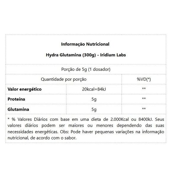 Imagem de Hydra Glutamina (300g) - Padrão: Único