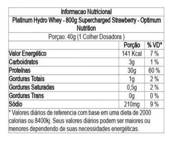 Imagem de Hydro Whey Platinum, Morango 800G - On Optimum Nutrition