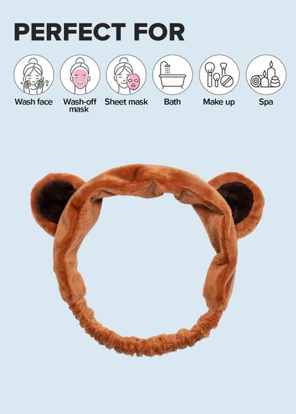 Imagem de I Dew Care Face Wash Headband - Urso Marrom  Spa, macio, bonito para maquiagem, chuveiro, coisas de meninas adolescentes, 1 contagem