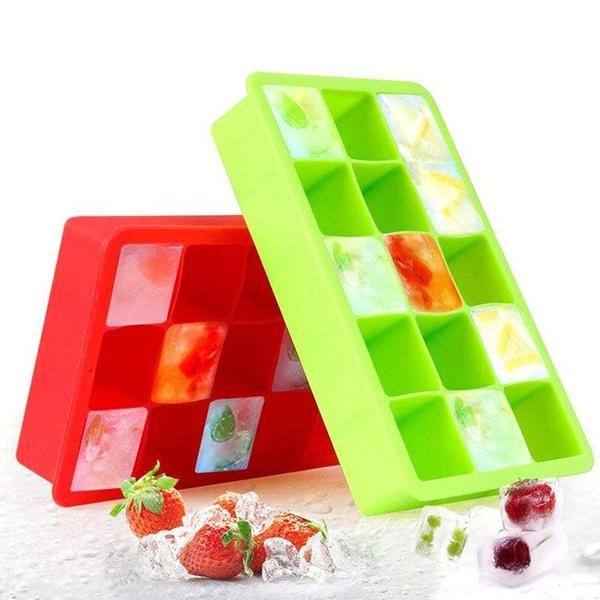 Imagem de Ice Cube Mold Wokex 15 Grid Silicone, conjunto de 4 laranjas