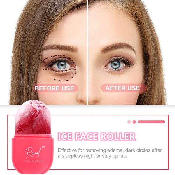 Imagem de Ice Face Roller e Gua Sha Rcool Facial Beauty Skin Care Pink