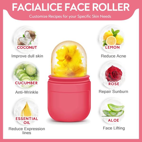 Imagem de Ice Face Roller e Gua Sha Set AURUZA para cuidados com o rosto e os olhos