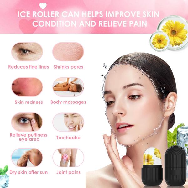 Imagem de Ice Face Roller Generic Silicone Facial Roller Preto