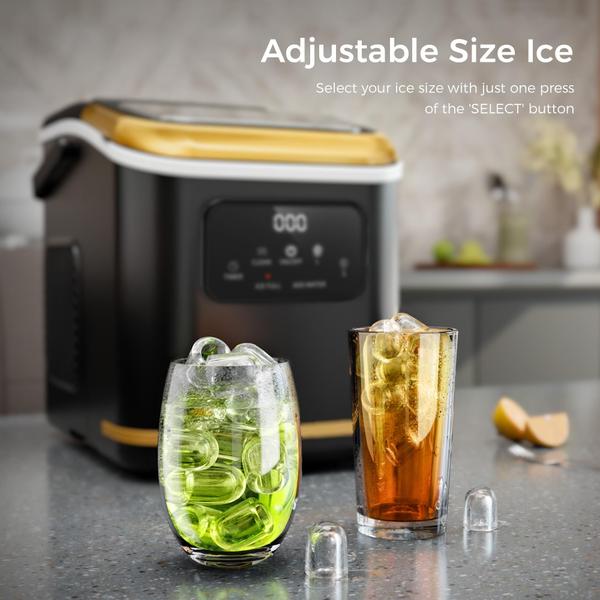 Imagem de Ice Maker Kismile Countertop 28 libras/24 horas com tela LED preta