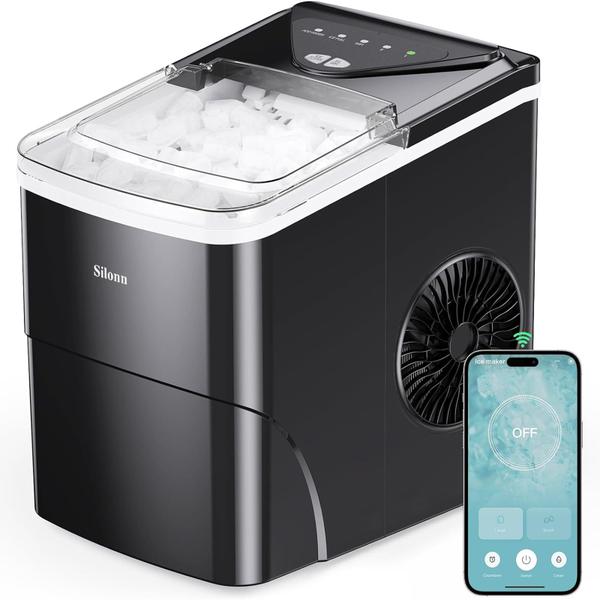 Imagem de Ice Maker Silonn Smart Countertop 26 lb/dia, 2 tamanhos de gelo