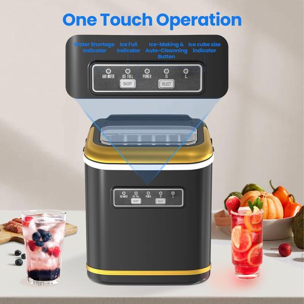 Imagem de Ice Maker Zyerch Countertop 26 lbs/24H, 2 tamanhos de Ice Black