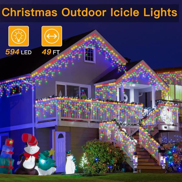 Imagem de Icicle Lights Ollny Outdoor Cool White 720 LED 18 m com controle remoto