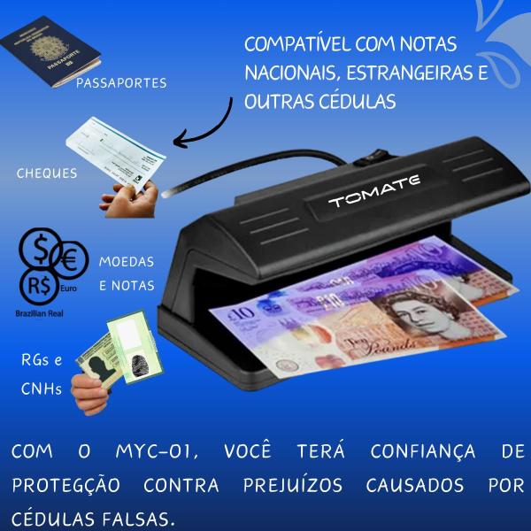 Imagem de Identificador Notas Falsas Money Detector Cedulas Dinheiro