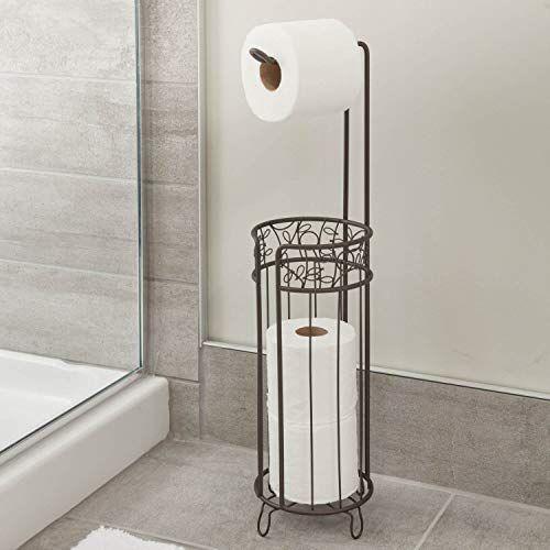 Imagem de iDesign Twigz Steel Free-Standing Toilet Paper Storage Dispenser - 7" x 7" x 25", Bronze