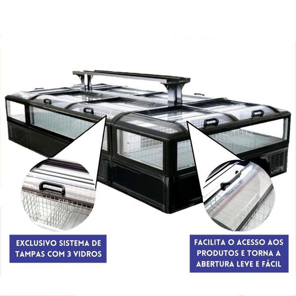 Ilha Modular para Frios e Congelados Frilux Imagem de Ilha Modular para Frios e Congelados Frilux