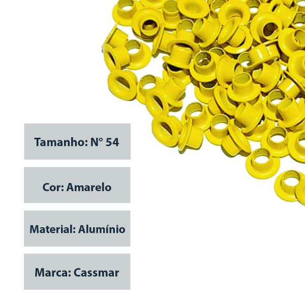 Imagem de Ilhós de Alumínio N 54 Amarelo Cassmar 1000 unidades