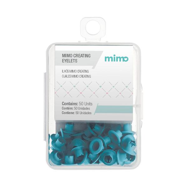 Imagem de Ilhós Mimo Creating Redondo Azul Água 4,5mm 50 Unidades