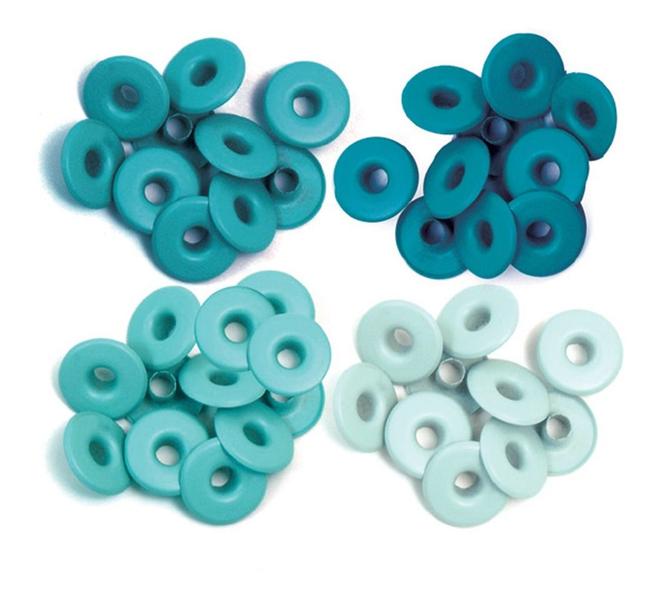 Imagem de Ilhós Wide Eyelets We R Memory Keepers 40un Aqua 41589-3