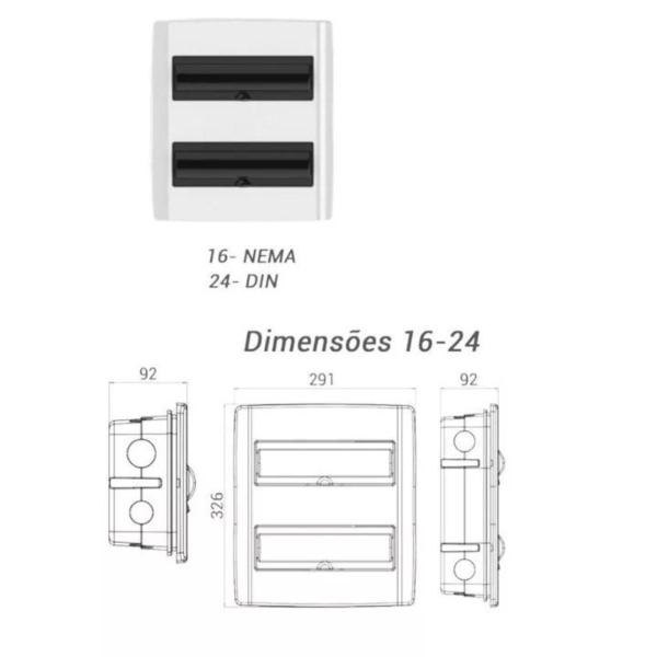 Imagem de Ilumi quadro de distribuição p/16/24 polos cod: 62068