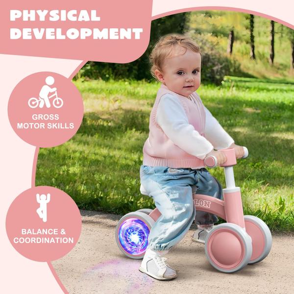 Imagem de Iluminação colorida Balance Bike POBLON para menina de 1 ano