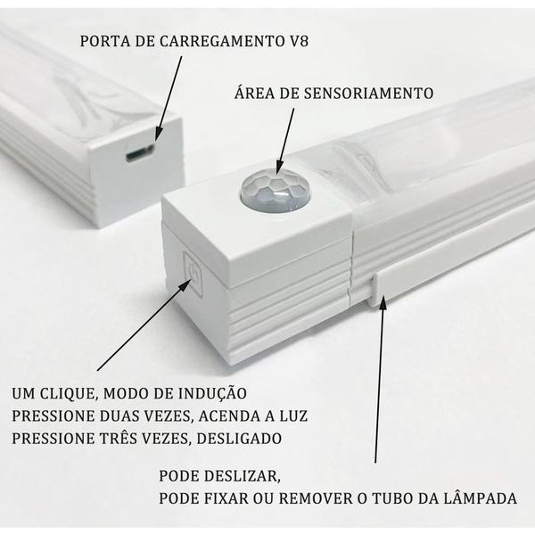 Imagem de Iluminação de emergência 10CM Luz LED Sem Fio sensor De Inteligente de Carregamento USB - XC-SL-10