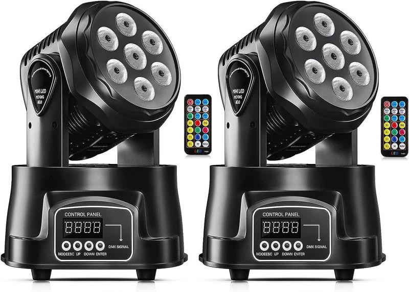 Imagem de Iluminação de palco UKing Moving Head Light RGBW 7x10W (conjunto de 2)