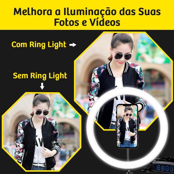 Imagem de Iluminador 12 Pol Ring Light Super Potencia 3 Tonalidades