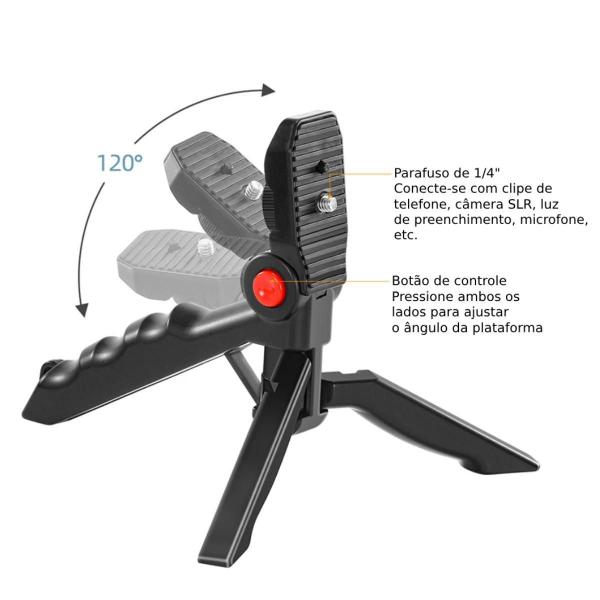 Imagem de Iluminador Com Microfone Mini Tripé Para Celular Mamen 11-Lm