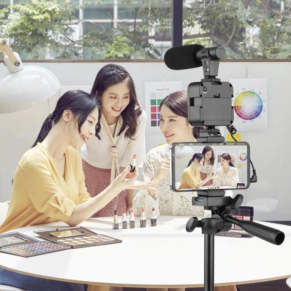 Iluminador Com Microfone Tripé 1M E Controle Mamen 05-Lm Imagem de Iluminador Com Microfone Tripé 1M E Controle Mamen 05-Lm