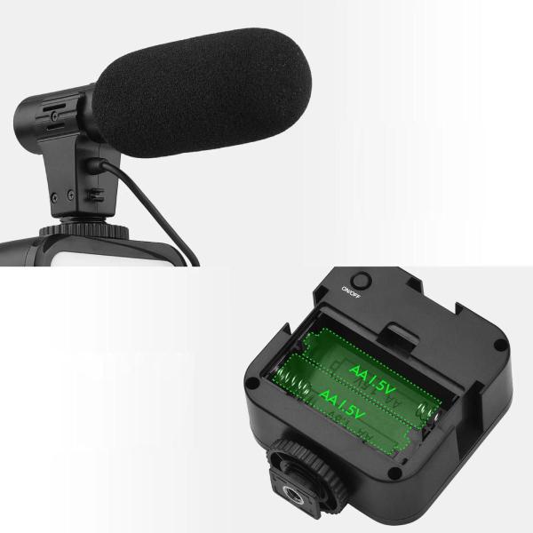 Iluminador Com Microfone Tripé 1M E Controle Mamen 05-Lm Imagem de Iluminador Com Microfone Tripé 1M E Controle Mamen 05-Lm