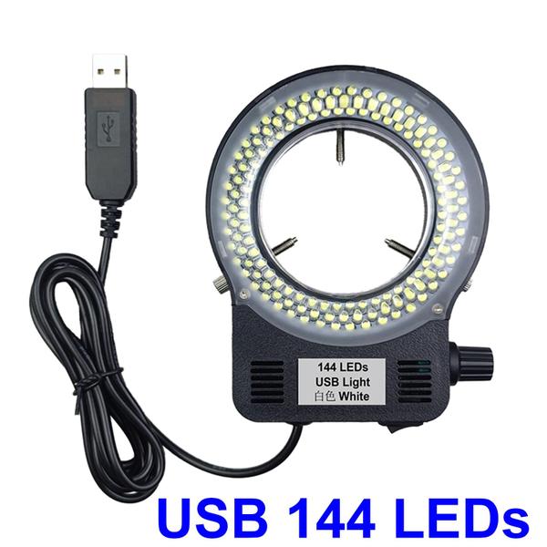 Imagem de Iluminador de anel LED Gringoo USB 144 LEDs para microscópio