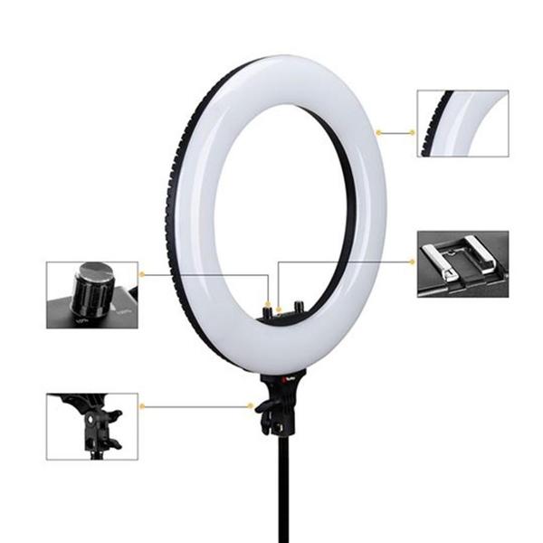 Iluminador de Led Circular 18 R-48B Bi-Color - Portssar Imagem de Iluminador de Led Circular 18 R-48B Bi-Color - Portssar