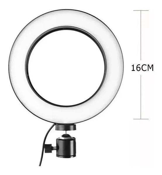 Imagem de Iluminador De Led Com Tripe Ring Light Usb 16Cm 3500K 5500K