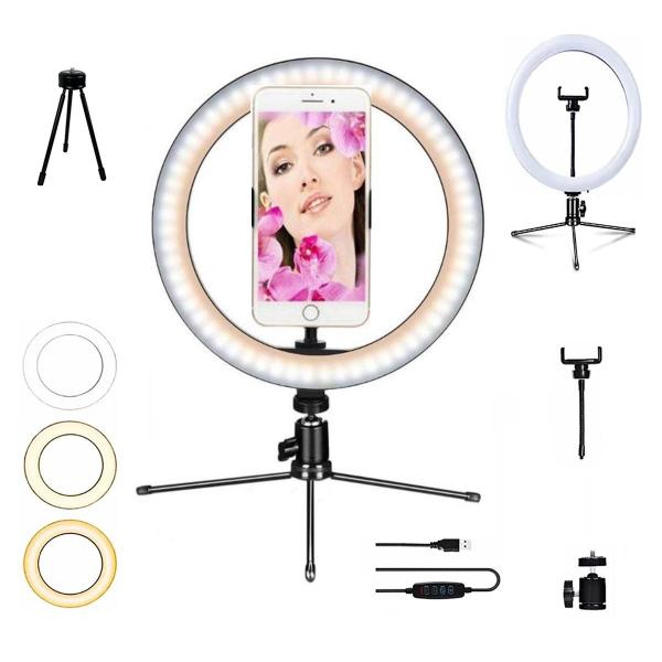 Imagem de Iluminador De Led Com Tripe Ring Light Usb, 20cm 3500k 5500k