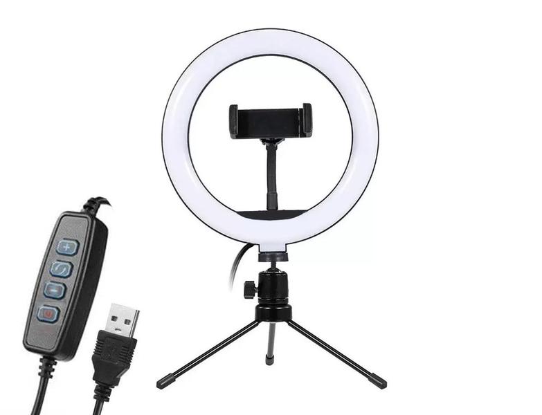 Imagem de Iluminador De Led Com Tripe Ring Light Usb 8 Polegadas 20cm lle8