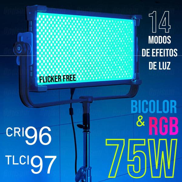 Imagem de Iluminador De Led Profissional Completo Godox Ld75r Rgb Com Softbox Grid