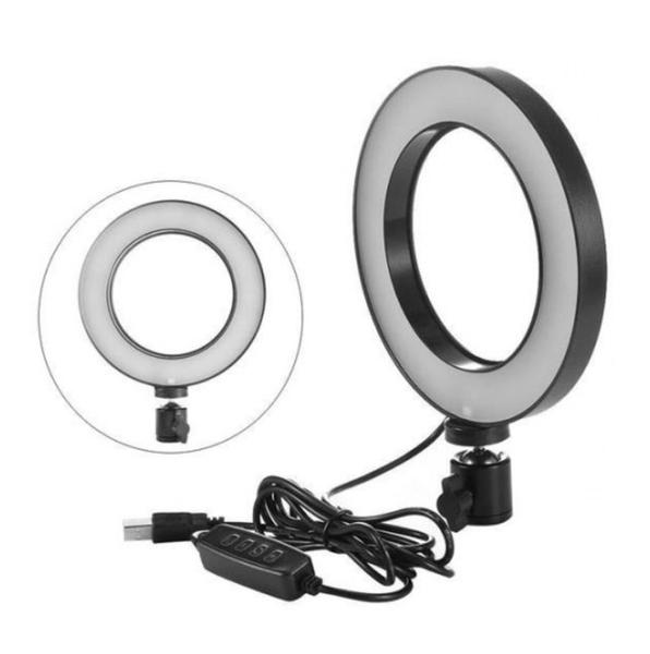 Imagem de Iluminador Fotografia Ring Light Led 16Cm 5500K Usb Tripé