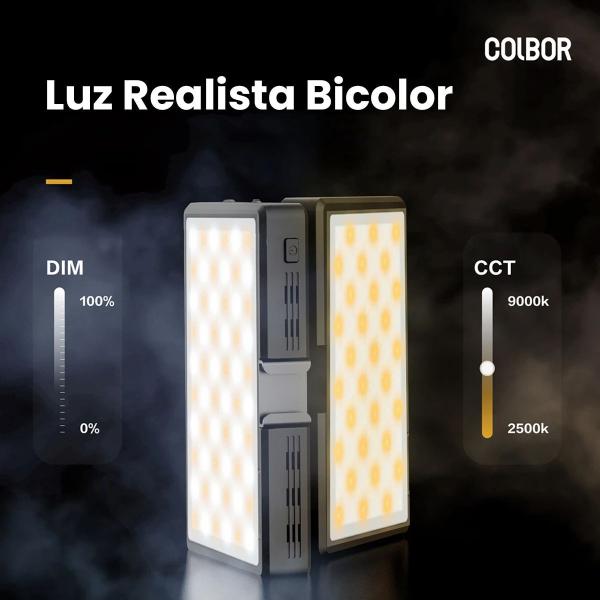 Imagem de Iluminador Led Bicolor Colbor Pl8b Potência De 8w, 2500k - 9000k, Bateria Recarregável