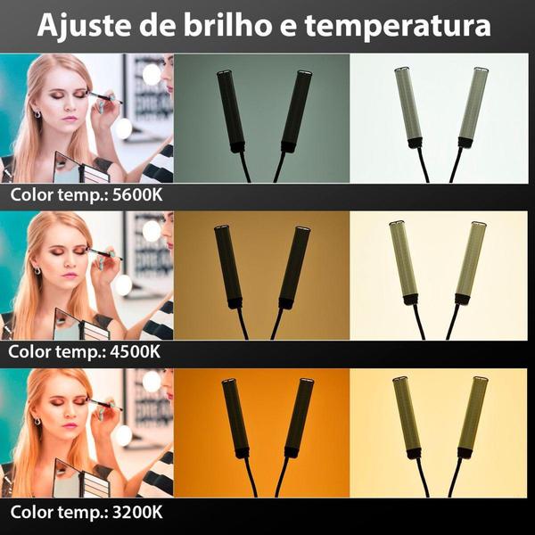 Iluminador Led Bicolor Com Dimmer Braço Duplo 45w - Greika Imagem de Iluminador Led Bicolor Com Dimmer Braço Duplo 45w - Greika
