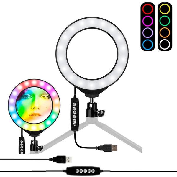 Imagem de Iluminador Led Circular 8 Mj20 Rgb 25W Soft Ring Light Live