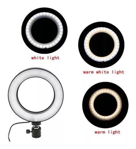 Imagem de Iluminador LED com Tripé Ring Light USB 16cm