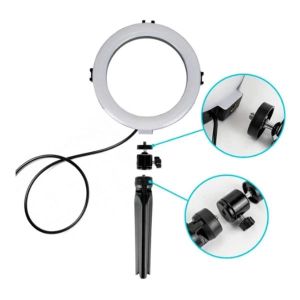 Imagem de Iluminador Led Filmagem Ring Light 10 Polegadas Com Tripé