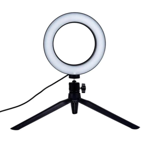 Imagem de Iluminador Led Filmagem Ring Light 10 Polegadas Com Tripé