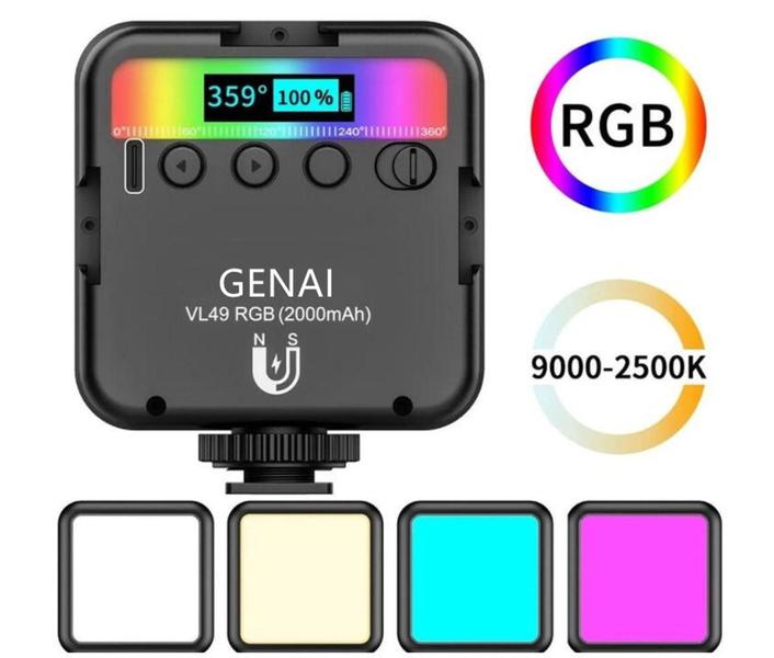 Iluminador Led Para Fotografia Câmeras Profissionais Vl49rgb - ULANZI Imagem de Iluminador Led Para Fotografia Câmeras Profissionais Vl49rgb - ULANZI