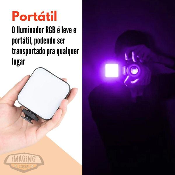 Iluminador Led RGB Luz Para Video Foto Live Reuniões 5600k - Tomate Imagem de Iluminador Led RGB Luz Para Video Foto Live Reuniões 5600k - Tomate