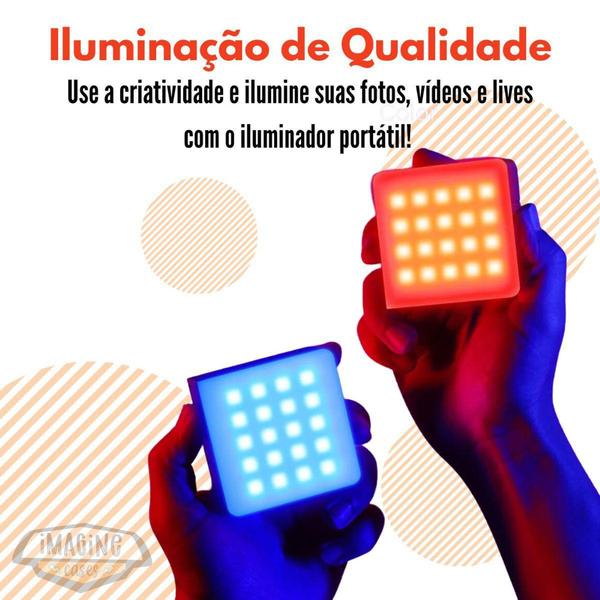 Iluminador Led RGB Luz Para Video Foto Live Reuniões 5600k - Tomate Imagem de Iluminador Led RGB Luz Para Video Foto Live Reuniões 5600k - Tomate