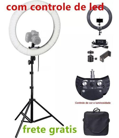 Imagem de Iluminador Led Ring Light 18 80W 48Cm+Tripe 448 Leds