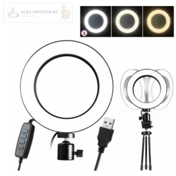 Iluminador Led Ring Light 6 Polegadas 16Cm - Alex Cuiaba Imagem de Iluminador Led Ring Light 6 Polegadas 16Cm