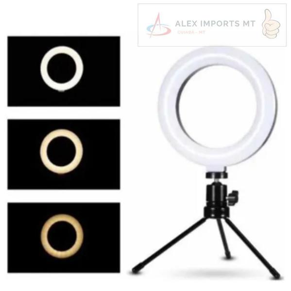 Iluminador Led Ring Light 6 Polegadas 16Cm - Alex Cuiaba Imagem de Iluminador Led Ring Light 6 Polegadas 16Cm