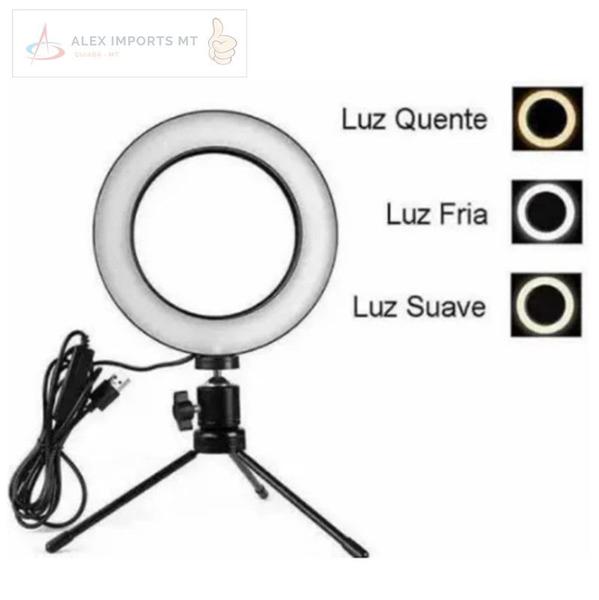 Iluminador Led Ring Light 6 Polegadas 16cm Lançamento Barato - Alex Cuiaba Imagem de Iluminador Led Ring Light 6 Polegadas 16cm Lançamento Barato