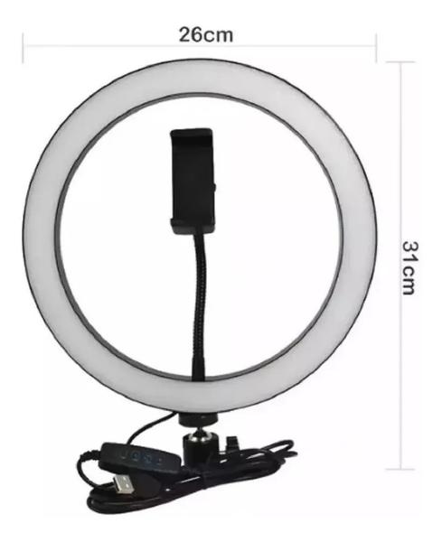 Imagem de Iluminador Led Ring Ligth 10 Anel Luz 26cm Com Tripé